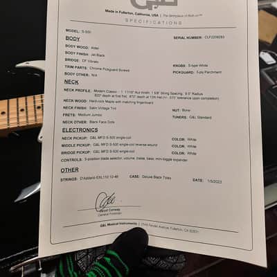 G&L USA S-500 - Jet Black image 12