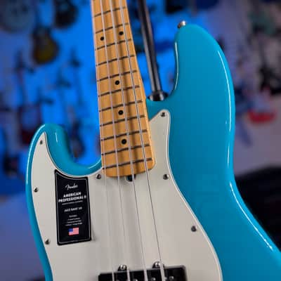 Fender American Professional II Jazz Bass Left-handed Miami Blue Maple Fingerboard Auth Deal!  408 image 6