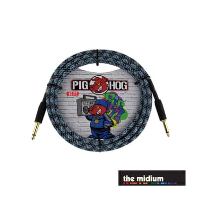 Pig Hog Graffiti Series 1/4" TS Instrument Cable – Blue Graffiti – (Multiple Lengths) - PCH20GBL 20' (20 ft.) image 2