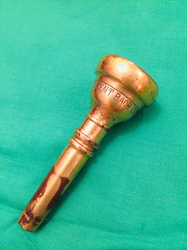 New York Bach-Old-style 1930's-Original Gold Plated Cornet Mouthpiece-7C-Nice! image 1