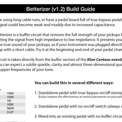 Betterizer Buffer PCB - Build Your Own Klon Buffer Pedal! image 4