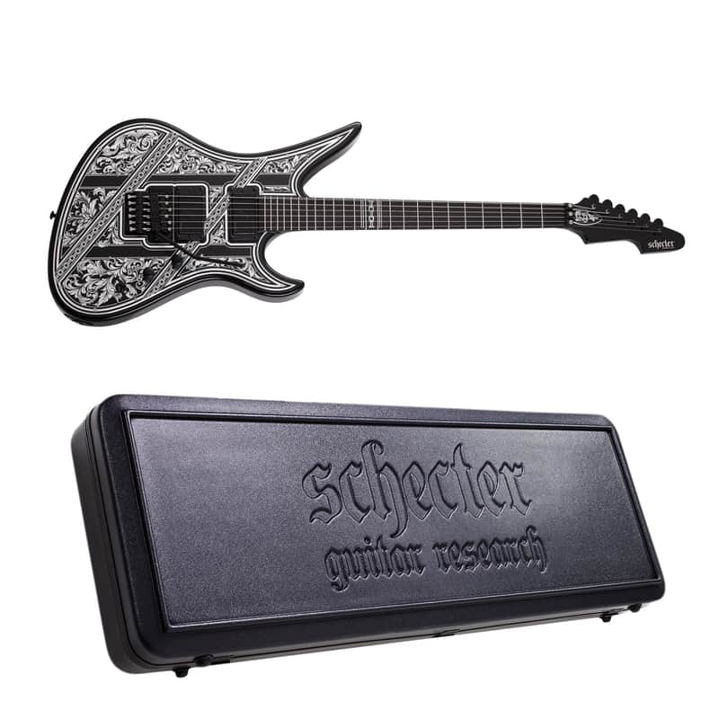 Schecter Avenger FR Przym Palladium Electric Guitar Gloss Black + Schecter Case BRAND NEW image 1