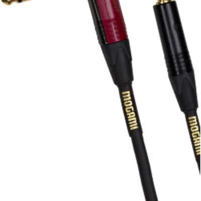 Gold INST Silent R-10 Guitar Instrument Cable, 1/4" TS Male Plugs, Gold Contacts, Right Angle silentPLUG to Straight Connectors, 10 Foot image 1