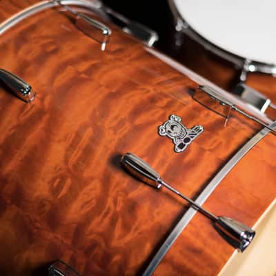 BONE Drums - maple drum set 22/16/12 , Curly Mahogany high gloss lacquer image 3