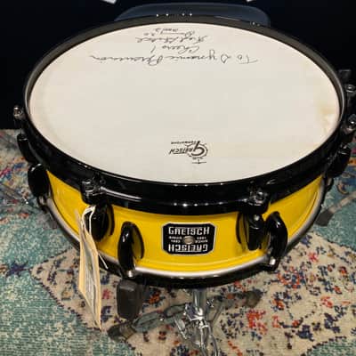 Gretsch - 14x5", Vineyard Custom Snare Drum, Signed by Fred Gretsch! 2006 - Yellow, Black Hardware image 4