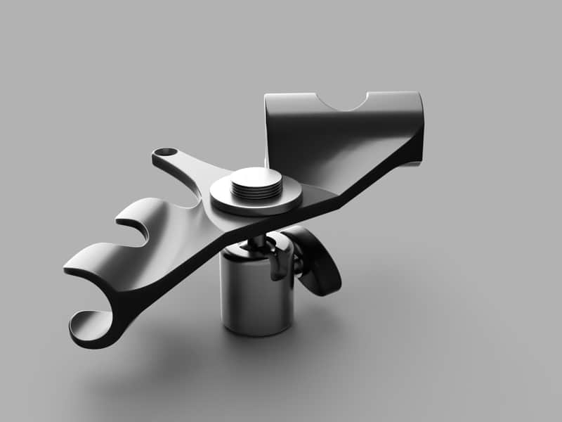 ORTF-22mm Stereo Microphone Mount - Stereo Bar - JMAcoustic - Mic Clip image 1