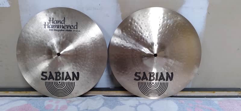 Sabian 14" HH Hand Hammered Regular Hi-Hat Cymbals (Pair) 1992 - 1998 - Natural image 1