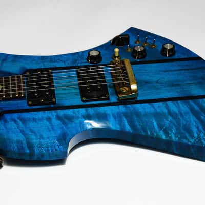 1980 BC Rich USA Mockingbird Transparent Blue Flamed Maple w Original Case image 15