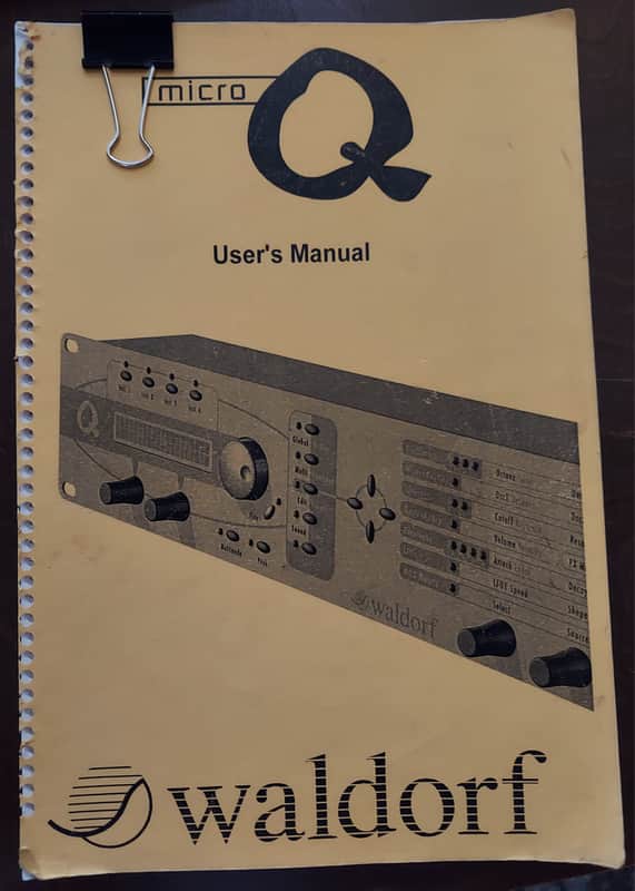 Waldorf Micro Q owners manual image 1