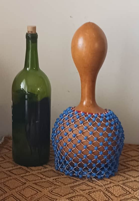 Ghanaian netted gourd rattle (Ewe axatse) image 1