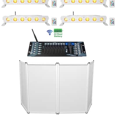 Rockville RFAAW DJ Facade Booth+(4) Wireless DMX Battery Strip Lights+Controller image 1