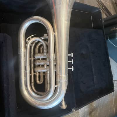 Accord brand Silver Marching Baritone Horn. Made in USA image 9