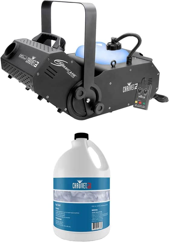 Chauvet H1800FLEX Hurricane Fog/Smoke Pro Machine + Fog Juice Fluid (1 Gallon) image 1