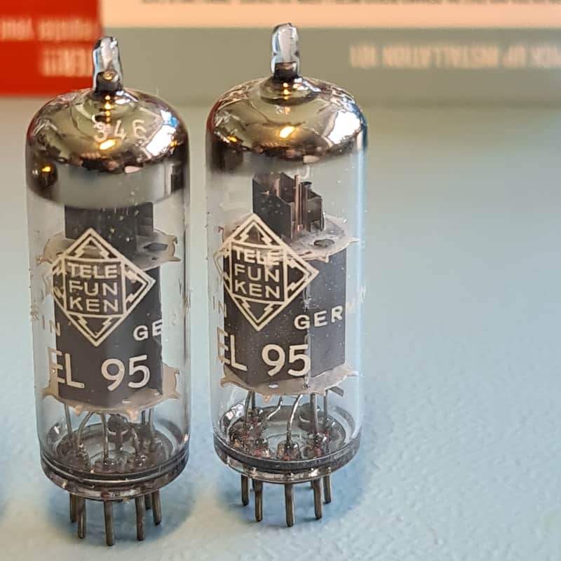 Matched pair 1964 NOS Telefunken EL95, power tubes, Made In Germany image 1