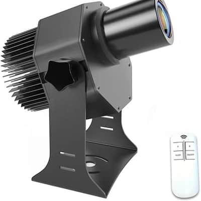 35W LED Logo GOBO Projector Ip67 Waterproof DJ Effect Light Including Free Custom Glass GOBO to Project Image for Hotel Company Store Wedding Advertising Indoor and Outdoor Use (35W) image 1