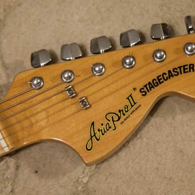 Aria Pro II ST400 Stratocaster Matsumoku 1978 Black with case image 3