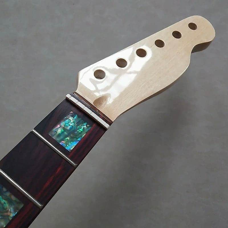 Glossy Finish Guitar Tele Telecaster Style Maple Neck, Rosewood Fingerboard, Abalone Inlay image 1