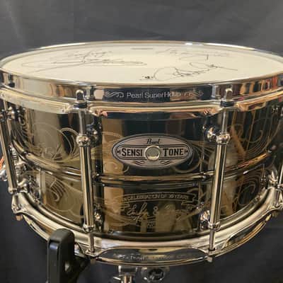Pearl - 6.5x14" Sensi-Tone, Custom Eric Singer/KISS 30 Year Commemorative, Engraved Snare Drum, Signed  by all Members of KISS! image 3