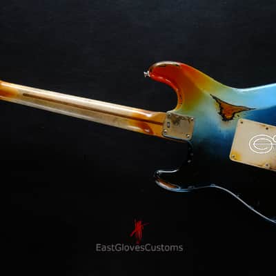 Fender Deluxe Stratocaster Galaxy Blue Aged Relic by East Gloves Customs (RARE) image 18