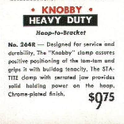 RARE Rogers Tom Clamp Holder, (Arm) #264R, Reversible, Cleveland Era - 1960 / INSPECTED & TESTED image 4