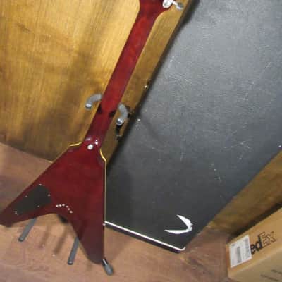 Dean Flying V Amber Burst Flame Maple Made in Korea With Original Hard Case image 7