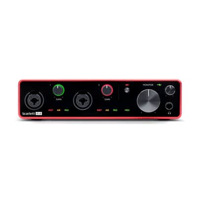 Focusrite Scarlett 4i4 3rd Gen 4x4 USB Audio Interface with Audio Technica ATH-M20x Studio Monitor Headphones Bundle (2 Items) image 5