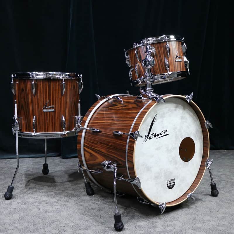 Sonor Vintage Drum Kit, 20-12-14in - Rosewood Semi Gloss image 1