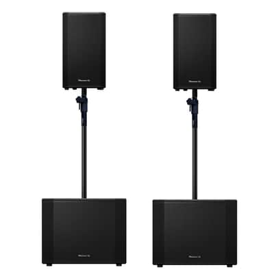 PIONEER XPRS102 / XPRS1152S BUNDLE 12000w Total Peak Active 10"/15" PA Speaker System Pair image 1
