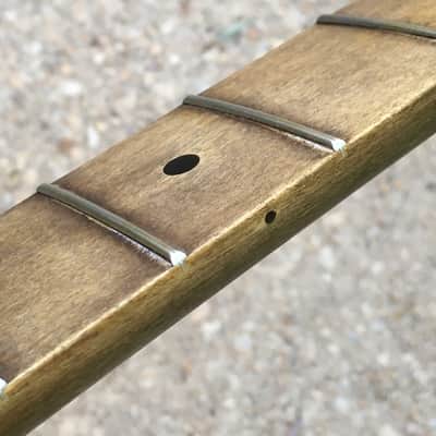 Lefty Musikraft Custom 50s V Profile Relic Tele Guitar Neck Amber Bone Nut Maple image 14