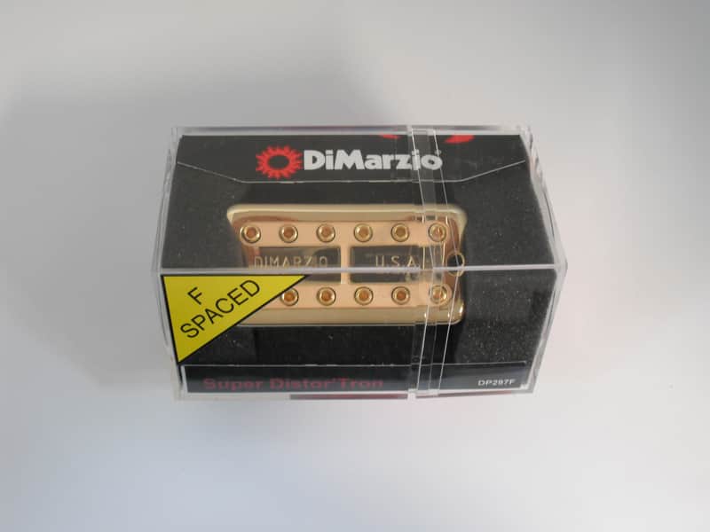 DiMarzio F-spaced Super Distor'Tron Bridge W/Gold Cover & Creme Insert DP 297 image 1
