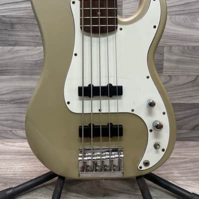 2000 Squier By Fender Precision Bass V Standard Series Electric Bass 5 String Shoreline Gold Finish image 2