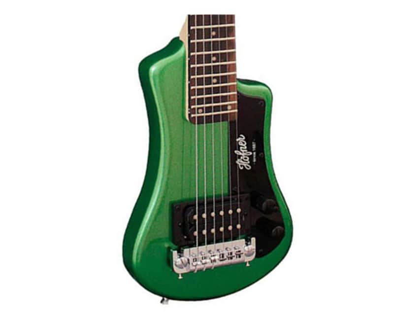 Hofner Shorty Travel Electric Guitar w/Bag - Metallic Dark Green Finish Open Box image 1