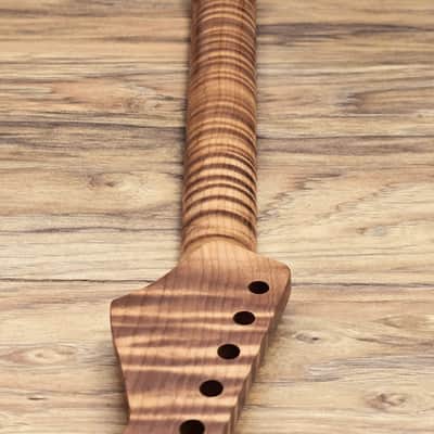 Left Handed Stratocaster Compatible Roasted Flame Maple and Rosewood Guitar Neck Satin image 4