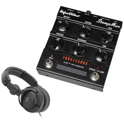 Hughes & Kettner StompMan Guitar 50-watt Amplifier Pedal Bundle with Polsen HPC-A30-MK2 Studio Monitor Headphones image 1