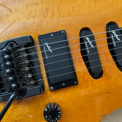 Hohner SG Lion 1987 Made in Korea Flamed Birdseye Maple top HSS Electric Guitar in Very Good Condition with PRS Gigbag image 8