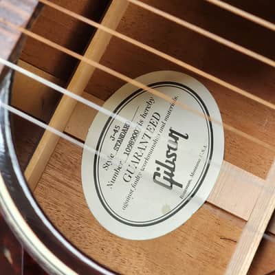 Gibson J-45 Left Handed Standard 2019 - Vintage Sunburst w/Solid case image 4