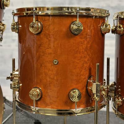 DW Collectors PurpleCore Cherry 6pc Drum Set Brown Birdseye Maple w/Gold Hw image 6