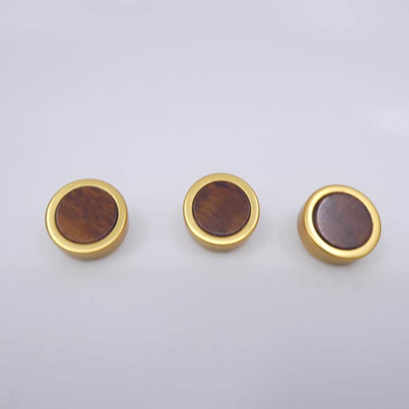 Adams Custom Series Trumpet Finger Buttons - Satin Gold/Wood Inlay image 1
