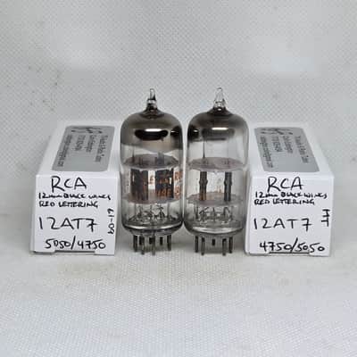 RCA 12AT7 Black Plate Square Getter Matched (5.9%) Pair NOS 12AT7 ECC81