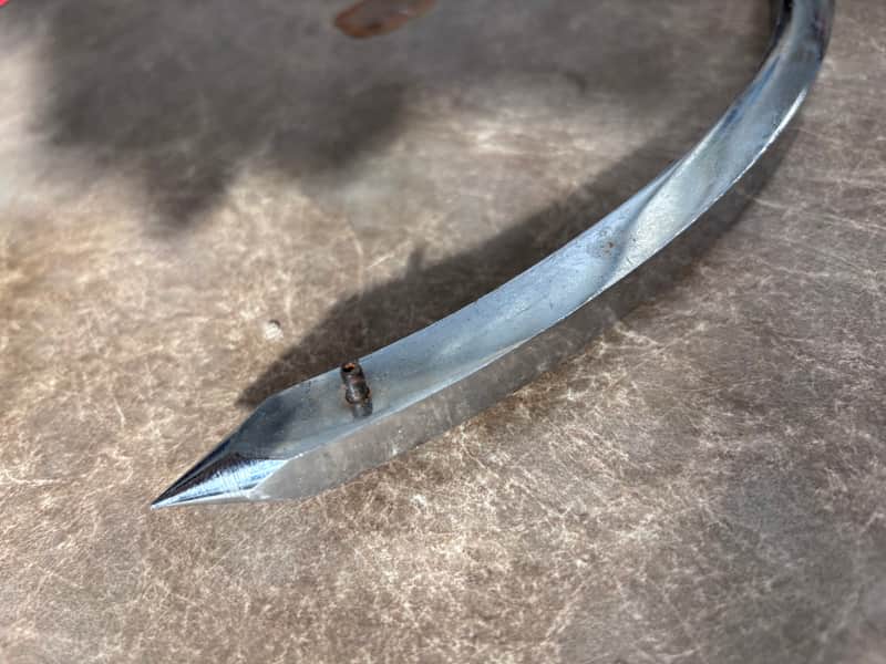 Ludwig LC1308SP  Curved Disappearing  Bass Drum Spur 1970 Chrome image 1