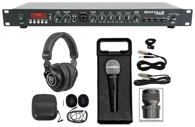 Rockville PPA52 Preamp Pre-Amplifier w/Bluetooth/USB/Interface+Mic+Headphones image 1