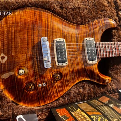 ♚AMAZING♚PRS Artist Custom PAULS GUITAR ♚ HONDURAN !♚ 'AAAAA' Flame ♚ BLACK GOLD ♚ Brushstroke Birds ♚7.6LB♚22*24 image 4