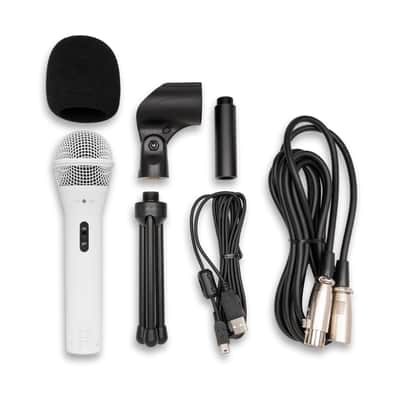 Samson Q2U Dynamic USB Microphone (White, 3-pack) Bundle with | Reverb