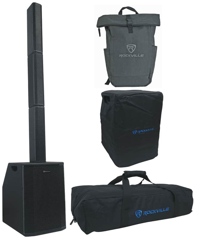Rockville TITAN ARRAY SYSTEM Pro Powered Column Array Speaker w/10" Sub+Backpack image 1