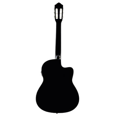 Ortega RCE145LBK Family Series Pro Solid Spruce Top Mahogany Neck Cutaway Nylon 6-String Classical Acoustic-Electric Guitar w/Gig Bag For Left Hand Player image 5