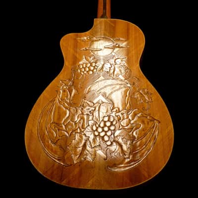 Acoustic Parlor Guitar Handmade by Blueberry Bat Motif Steel String image 3