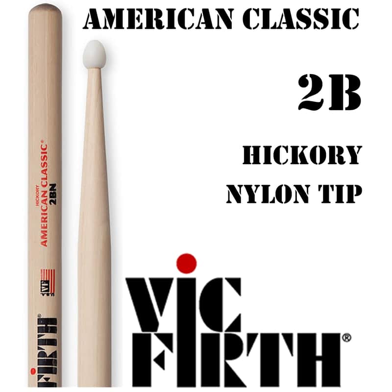 Vic Firth Drumsticks 2B American Classic Hickory - Nylon Tip image 1