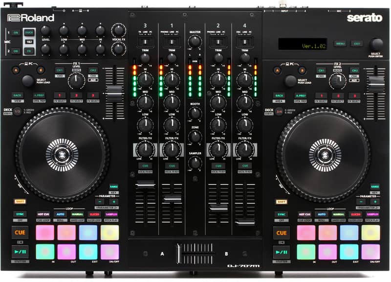 Roland DJ-707M 4-deck Serato DJ Pro Controller with Drum Machine and Vocal Transformer image 1