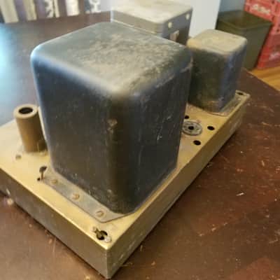 Heathkit W-5M Monoblock KT66 25 Watt Tube Power Amplifier and Cage 1959 Gold and Black image 10