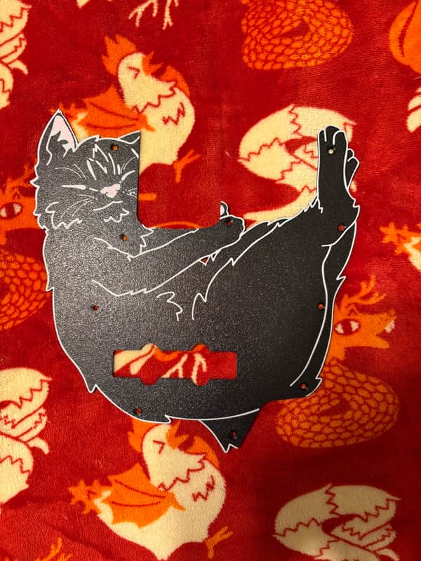 Cat Pick Guard Black Cat Jazz Bass - Matte image 1